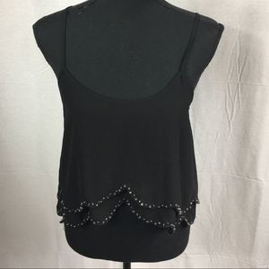 Love Culture black sheer tank crop top small strap